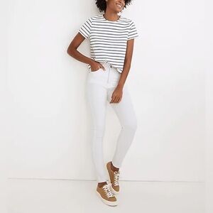 Madewell 10" High-Rise Skinny Jeans in Pure White SZ 26
